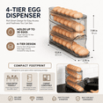 thumbnail image 6 of 4 Tier Slide Egg Holder, Refrigerator Side Door Storage Container, Rolling Egg Dispenser, Holds up to 30 Eggs, Space Saving Organizer, Plastic Egg Tray Box for Kitchen Fridge Use, 13*7*3in, Gray, 6 of 9