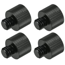 Microphone Stand Adapter 3/8 - 16 Male to 5/8 - 27 Female Screw Thread Adapter for Microphone Tripod Stand Black 4 Pcs