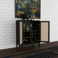 thumbnail image 3 of Homestyles Brentwood Mid-Century Wood Bar Cabinet with 2 Shelves in Black, 3 of 19