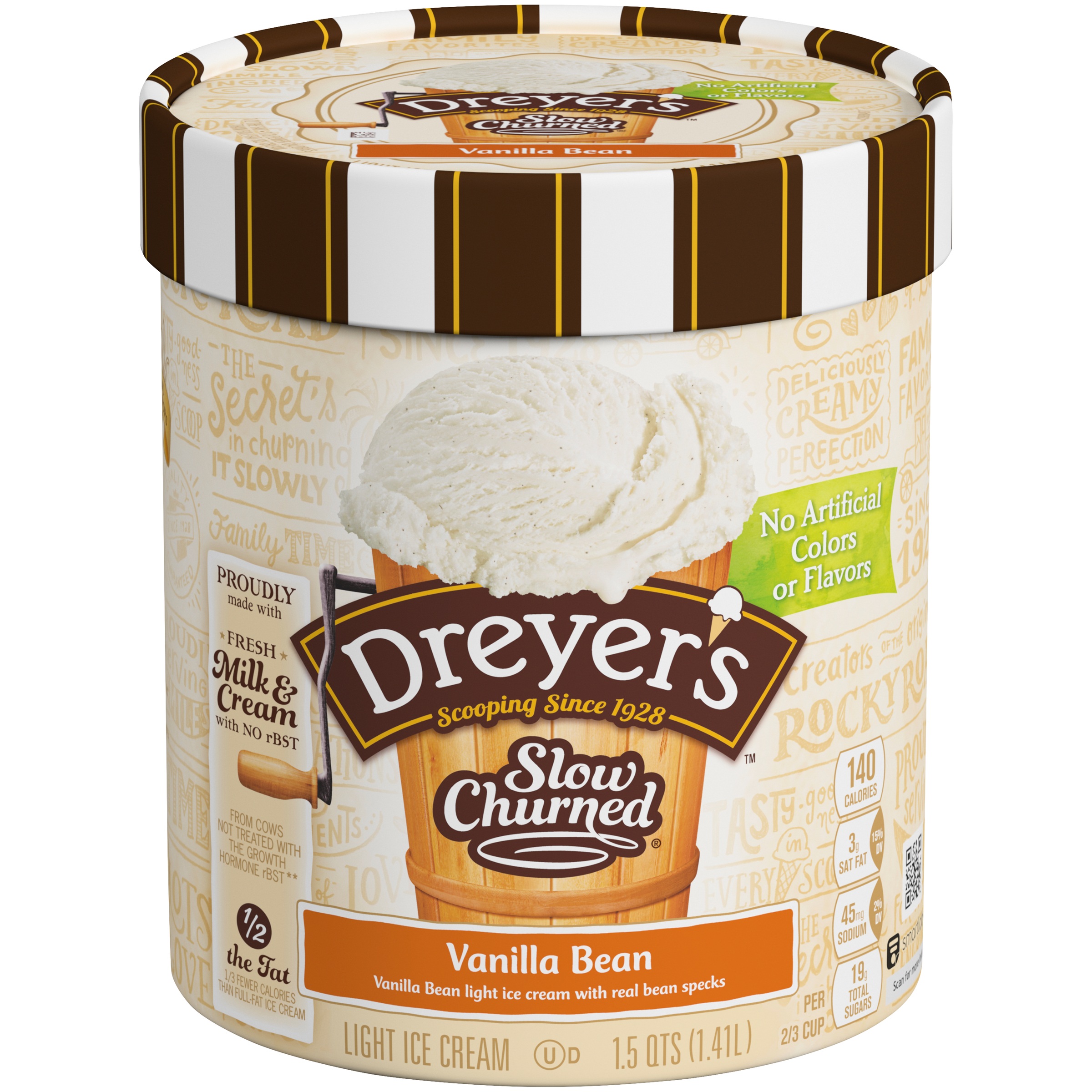 Edy S Dreyer S Slow Churned Vanilla Bean Light Ice Cream 1 5 Qt