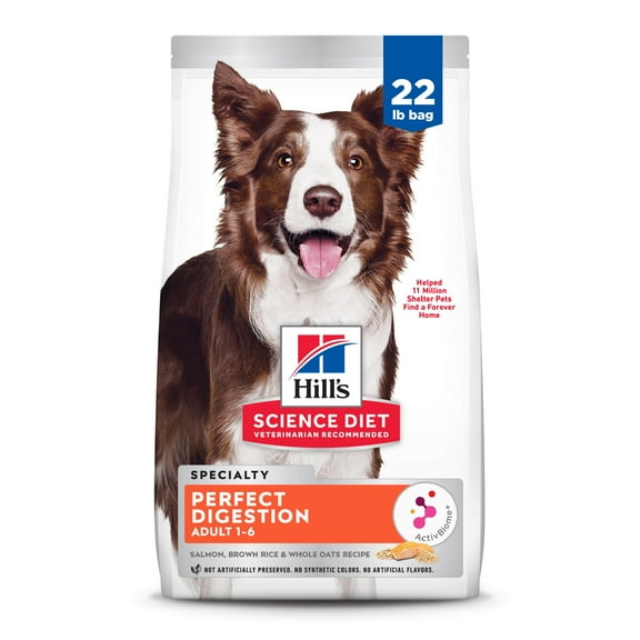 Hill's Science Diet Perfect Digestion Whole Grain Salmon, Oats & Rice Dry Dog Food, 22lb Bag