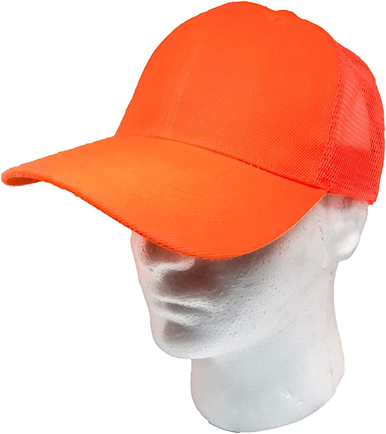 Adjustable Hat) Mesh Hunting Orange Back Brand Baseball Visual Black Cap (1 Bright Duck Safety