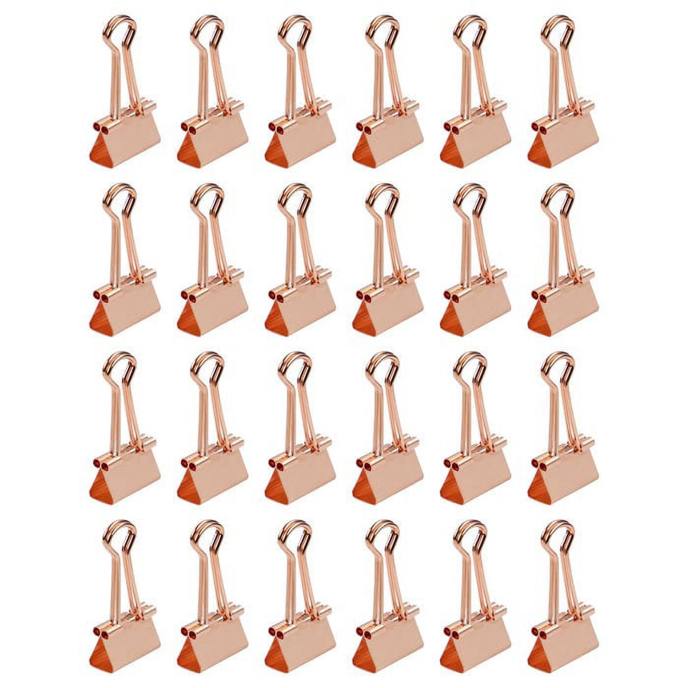 JAM Paper Colorful Binder Clips, Small, 3/4 inch (19 mm), Rose Gold, 25 per Pack