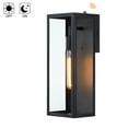 thumbnail image 6 of Cali 1-Light 16 in. Outdoor Dusk-To-Dawn Sensor Wall Light with Matte Black Finish and Clear Glass Shade, 6 of 11