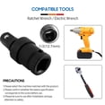 thumbnail image 2 of Labymos Electric Wrench Adapter 1/2-Inch Carbon Steel Adapter 90 Degrees Sleeve Adapter for Ratchet Wrenches, 2 of 8