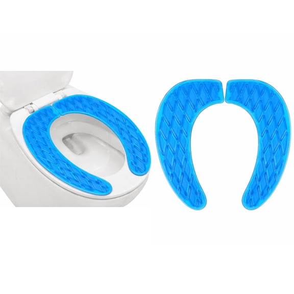 Lsupdaol Gel Toilet Seat Cushion Washable Toilet Seat Padded Riser Cushion Portable Adhesive Cover for Pain Relief Comfort for Elderly Handicapped Seniors(Blue)