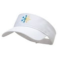 thumbnail image 2 of Half Winter Half Summer Embroidered Cotton Twill Sun Visor - White OSFM, 2 of 5