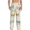 thumbnail image 3 of Balery Striped Vintage Planes print Men's Pajama Pants,Ultra Lightweight Pjs,Lounge Pant-Large, 3 of 9