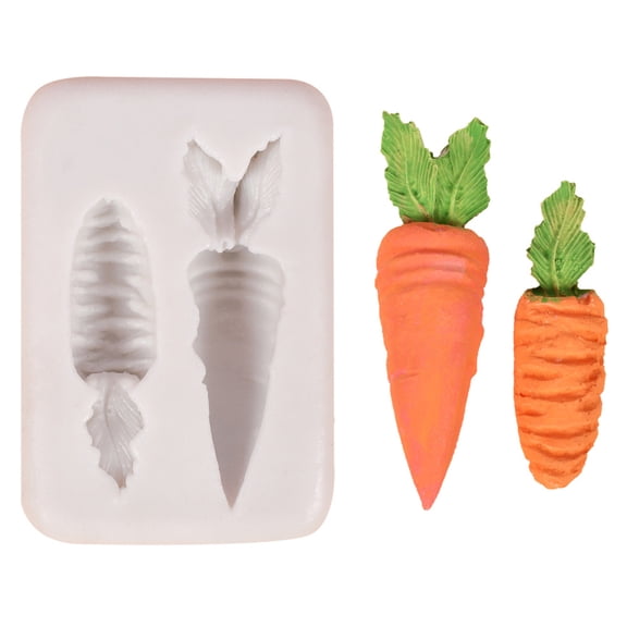 SPRING PARK 2 Cavity Silicone 3D Carrot Shape Cake Mold Fondant Chocolate Baking Mould Tool