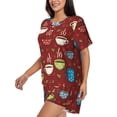 thumbnail image 2 of Picia Coffee Cups Pajamas Sets for Women Soft Short-Sleeved Pjs with Lounge Shorts Two Piece Sleepwear-Medium, 2 of 9
