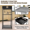 thumbnail image 5 of Multi-Purpose Garden Tool Rack, 3-Hook Vertical Storage with Stable Base, Fits Long-Handled Tools for Patio, 5 of 6