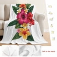 thumbnail image 5 of Pink Red Yellow Hibiscus Blanket Soft Cozy Warm Throw Blanket for Couch, Plush Fuzzy Flannel Fleece Blankets for Sofa, Farmhouse Tropical Floral Bed Blankets Lightweight Gifts for Women, 40"x50", 5 of 9