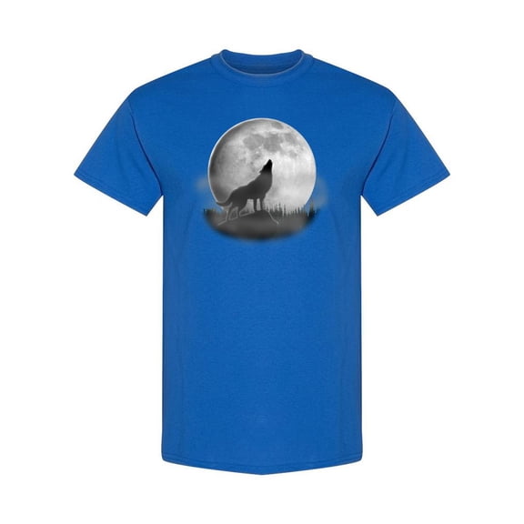 Wolf Howling At The Moon
 T-Shirt Men -SPIdeals Designs, Male 4X-Large