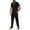 Black, variant on StSilkitty Mens 2 Piece Set Short Sleeve Button down Shirts and Pants Outfits Summer Lightweight Soft Casual Sets