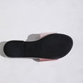thumbnail image 5 of Women Solid Velvet Wide Strap Flat Open Toe Slip On Casual Slide Sandals Pink 5.5, 5 of 9