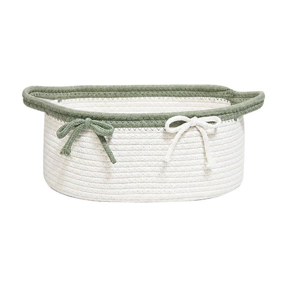 Tunhigl Cotton Rope Woven Storage Basket, Multi-Purpose Household Organizer Bin for Bedroom Living Room Sundries