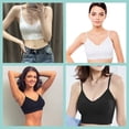 thumbnail image 2 of MANJIAMEI Bralettes Bandeau Bra Workout Crop Tank Top Bra Removable Padded Sports Bra for Women Girls 2 Pack Black+White, 2 of 7