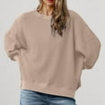thumbnail image 4 of Enjoytime Womens Shirts 2024 Crewneck Solid Color Pullover Basic Tops Long Sleeve Shirt Top Women Winter Clothing, 4 of 5