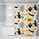 thumbnail image 5 of Juegos de cortinas de ducha para baño, 72 x 72 pulgadas, diseño de hojas verdes otoñales, cortina de ducha de poliéster con rejilla, decoración de baño de temporada festiva con 12 ganchos, 5 of 5