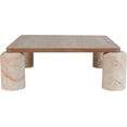 thumbnail image 4 of Meridian Furniture Ferrara Beige Genuine Marble and Solid Oak Wood Coffee Table, 4 of 9
