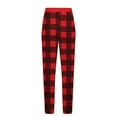 thumbnail image 4 of GA WEIHUA Clearance Sale,Comfy Sweatpants for Women Plaid Print Sweatpant Fall Loose High Waisted Trousers Pocketed Casual Sweat Pants(Red,Small), 4 of 5