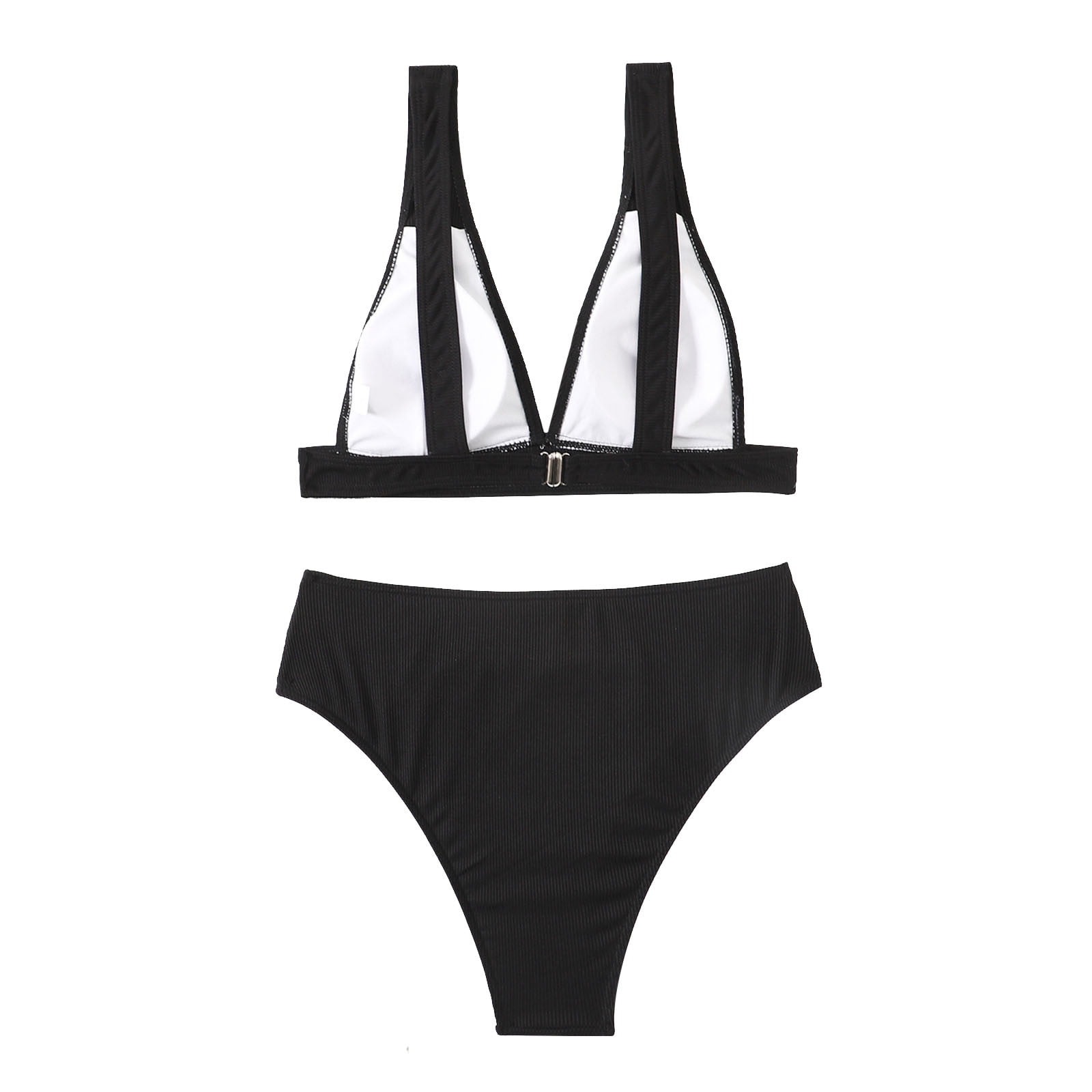 DPTALR Maillot de Bain Femme Bikini Solide Ensemble Deux Pieces Rempli Soutien Gorge Maillots de Bain Beachwear