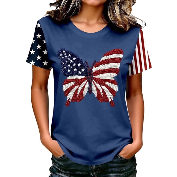 Miiottaa Women's 250 Anniversary Shirt T-Shirt Spring Patriotic Shirts