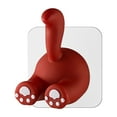 thumbnail image 2 of Dog Tail Coat Hooks - 2.6 x 2.6in, Decorative Wall-Mounted Vinyl Hook with No-Mark Adhesive for Keys, Towels and Bathroom(Red), 2 of 6