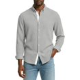 thumbnail image 4 of jjayotai Men's Shirt Long Sleeve Button down Casual Shirts Untucked Dress Shirts Beach Vacation Fall Tops, 4 of 6