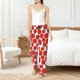 thumbnail image 4 of Fotbe Hand Drawn Tomatoes Pantalones de Pijama para Mujer, Pantalones de Dormir, Pantalones Pj con Cordón y Bolsillos-X-Large, 4 of 6