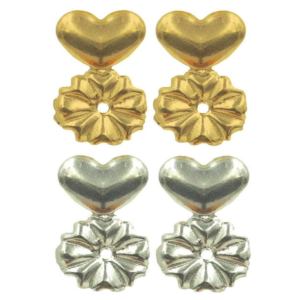 Earlifters Sturdy Backs Invisible Ear Lobe Support Backs For Heavy Earrings 1 set Gold or Silver