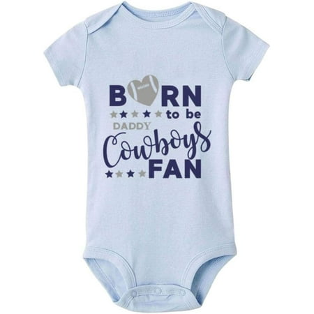 

Born To Be A Daddy Cowboys Fan Cute Baby Long Sleeve bodysuit Birth Announcement Bodysuit Rompers