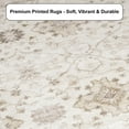 thumbnail image 3 of ReaLife Machine Washable Area Rug Runner - Living Room Bedroom Bathroom Kitchen Entryway Office - Padded Low Pile Stain Resistant Premium - Boho Farmhouse Vintage - BEV - Beige 2'6" x 6', 3 of 10