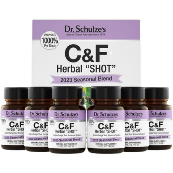 Dr. Schulze's Herbal Immunity Shot, Organic Extract, Gluten-Free & Non-GMO, Herbal Supplements - 9 fl. oz., 6 Servings