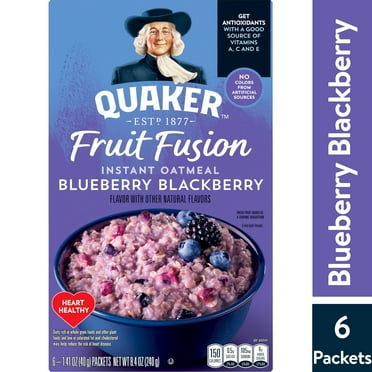 Quaker Fruit Fusion Blueberry Blackberry Instant Oatmeal,  1.41 oz  6 Packets