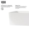 thumbnail image 4 of VIGO Matte Stone Jasmine Composite Rectangular Vessel Bathroom Sink in White with Lexington Faucet in Chrome and Pop-Up Drain, 4 of 10