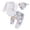 White544, variant on HAYIMI Outfit Sets 3pcs Baby Girl Boy Western Clothes Long Sleeve Letter Romper Pattern Pants Hat Fall Outfits Set Summer Lightweight Clothes Sets Versatile for Play
