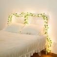 thumbnail image 6 of 6.6ft 20 LED Solar String Lights, Outdoor Garden Artificial Ivy Green Leaf Garland String for Garden Courtyard Holiday Christmas Decoration, 6 of 7