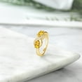 thumbnail image 4 of Gem Stone King 18K Yellow Gold Plated Silver Engagement Ring Oval Citrine and Moissanite (0.97 Cttw) (Size 9), 4 of 5