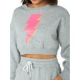 thumbnail image 4 of Celebrity Pink Juniors Cropped Sweatshirt w/Lightening Bolt Print, Sizes XS-XXXL, 4 of 4