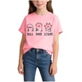 thumbnail image 2 of Piuwrlz 12/14 Girls T Shirts Girl Shirts Tops Crew Neck Teen Graphic T-Shirts Pink Size 12-14 Years, 2 of 5