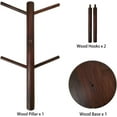 thumbnail image 5 of RUseeN Wooden Mug Holder Tree, Coffee Cup Holder, Thicker Base Coffee Cup Holder Stand for Counter, Countertop Organizer, Mug Rack with 6 Hooks, Brown, 5 of 7