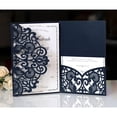 thumbnail image 2 of Tarjetas de invitación de boda cortadas con láser, elegantes tarjetas de felicitación, negocios personalizados con tarjetas RSVP, suministros de decoración para fiestas, azul y blanco, 1 pieza, 2 of 4