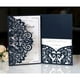 thumbnail image 2 of Tarjetas de invitación de boda cortadas con láser, elegantes tarjetas de felicitación, negocios personalizados con tarjetas RSVP, suministros de decoración para fiestas, azul y blanco, 1 pieza, 2 of 4