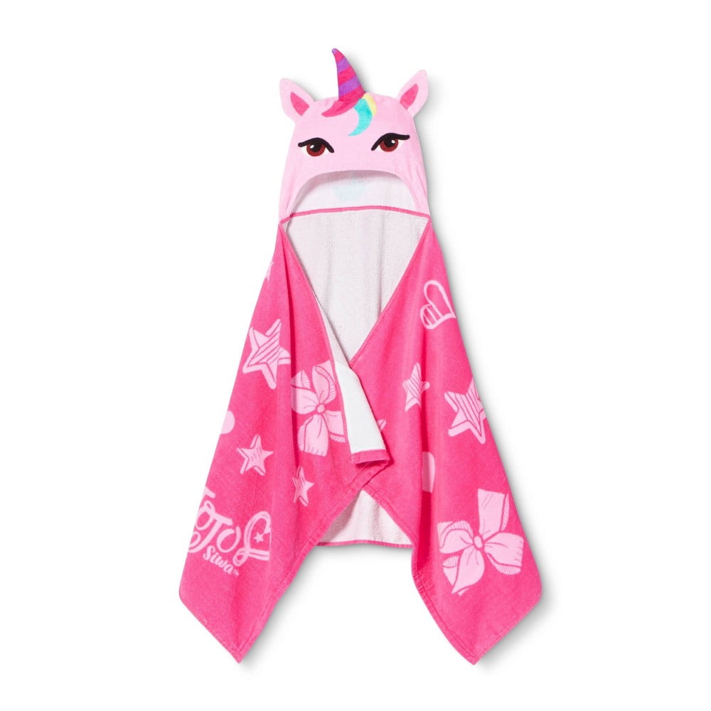 JoJo Siwa Pink Unicorn Hooded Bath Towel - Walmart.com