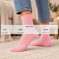 thumbnail image 4 of MKOSPLRT Ladies Cozy Mid‑Calf Floor Sleeping Socks Thick Plush Flannel Fleece Winter Thermal House Socks Hot Pink Soft Warm Casual Home Socks Cold Season Daily Wear, 4 of 7