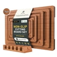 thumbnail image 1 of Juego de tablas de cortar Socisen Bamboo con soporte para fregadero, 5 tamaños, 1 of 8