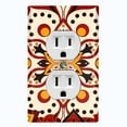 thumbnail image 2 of Metal Light Switch Plate Cover Colorful Black Red Mandala Flower Tile Pattern MDL026, 2 of 15