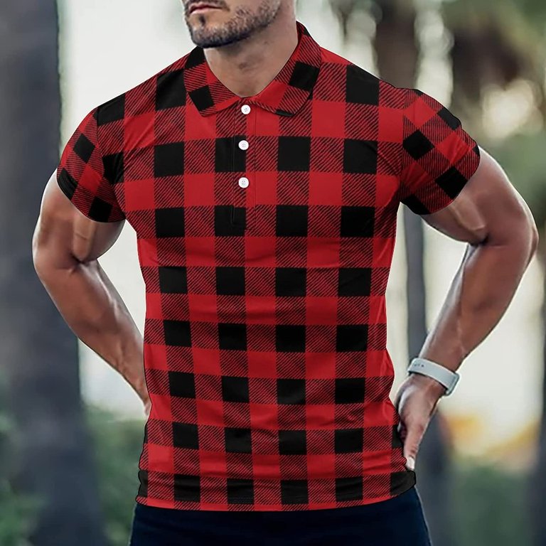 Checkered polo red and clearance black