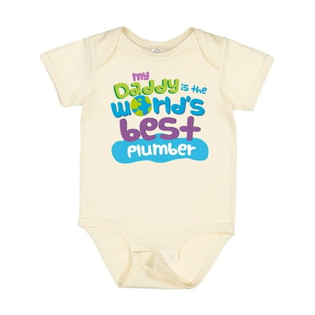 

Inktastic My Daddy is the World’s Best Plumber Gift Baby Boy or Baby Girl Bodysuit